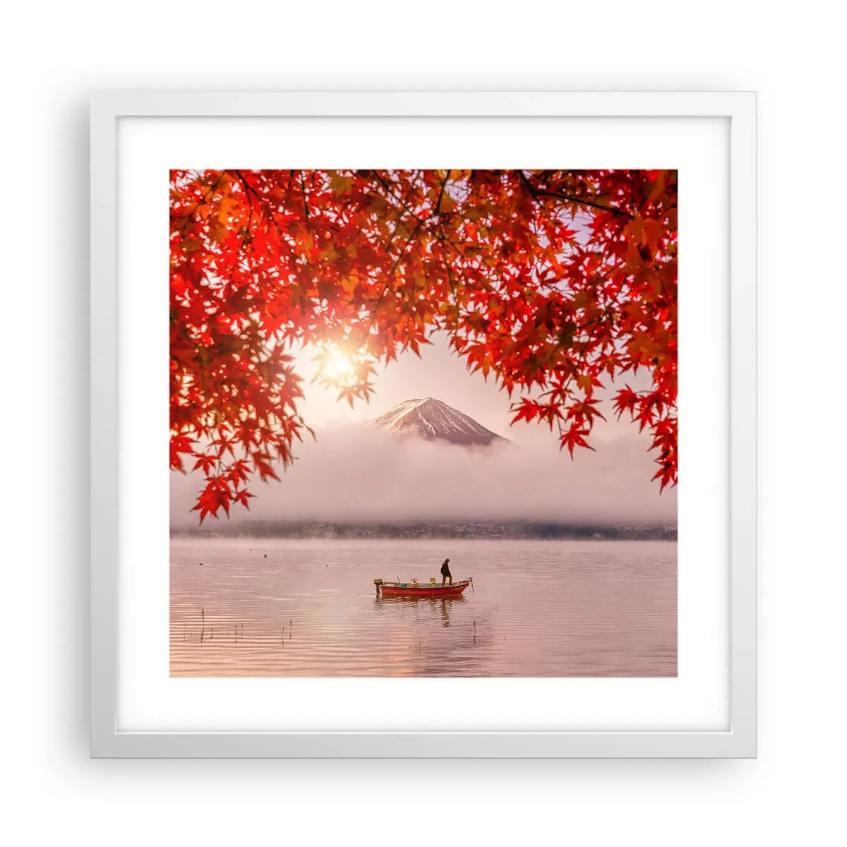 Plakat i hvid ramme - I en japansk atmosfære - 40x40 cm