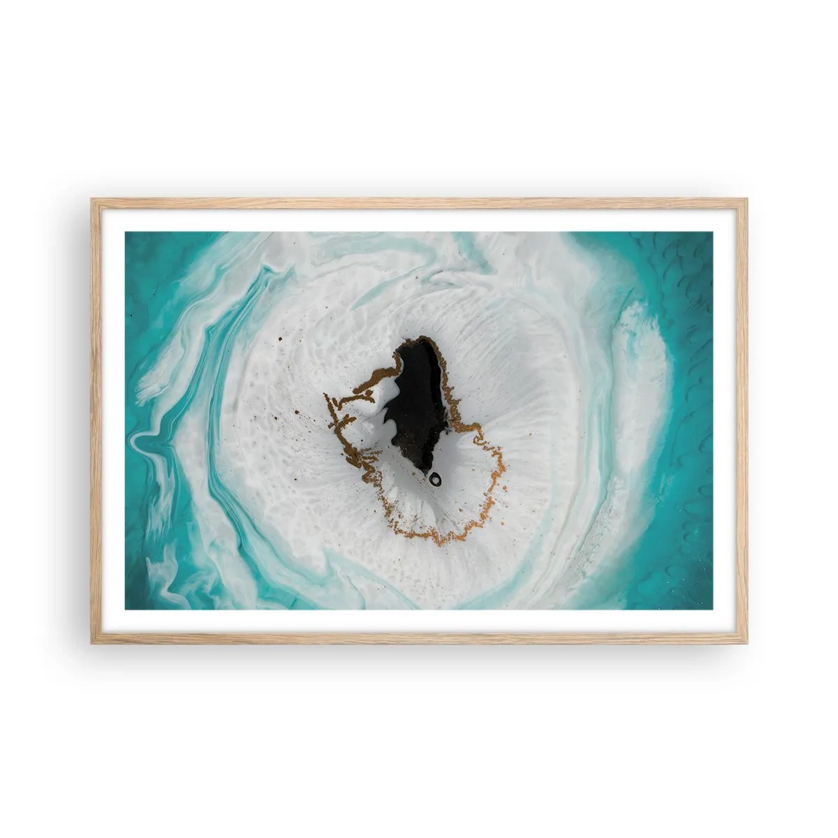 Plakat i ramme af lyst egetræ - Kom indenfor - 91x61 cm