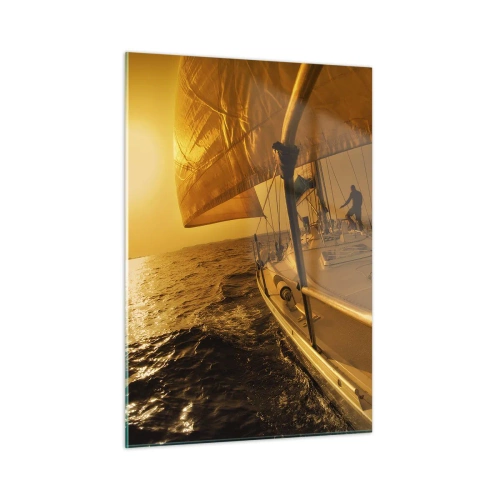 Billede på glas - En gylden aften efter en broget dag - 50x70 cm