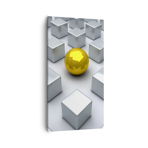 Lærredstryk - Billede på lærred - Hvorfor mig? Geometrisk sammensætning - 55x100 cm