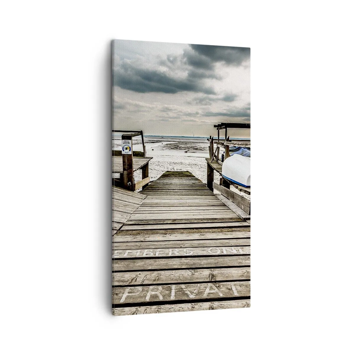 Lærredstryk - Billede på lærred - Stranden i nord - 45x80 cm