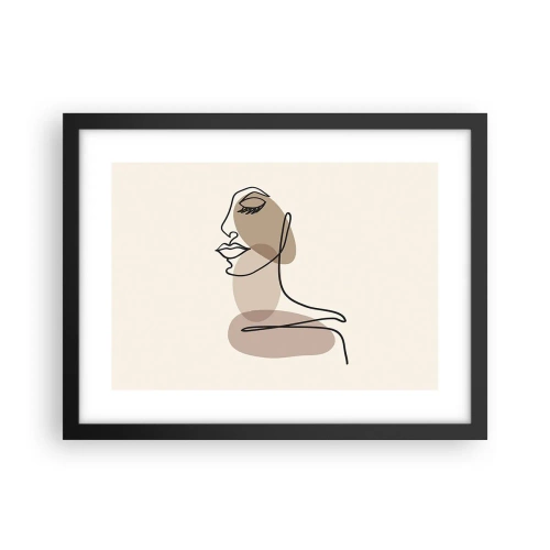 Plakat i sort ramme - Lytter til sig selv - 40x30 cm