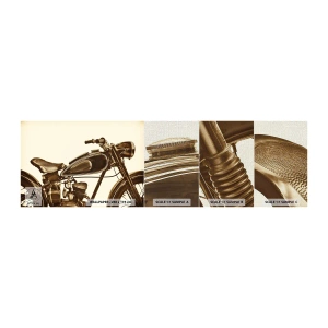 Prøve Fototapet Premium Canvas - Længsel efter klassikerne - Motorcykel, Årgang, Automotive - 100x30 cm