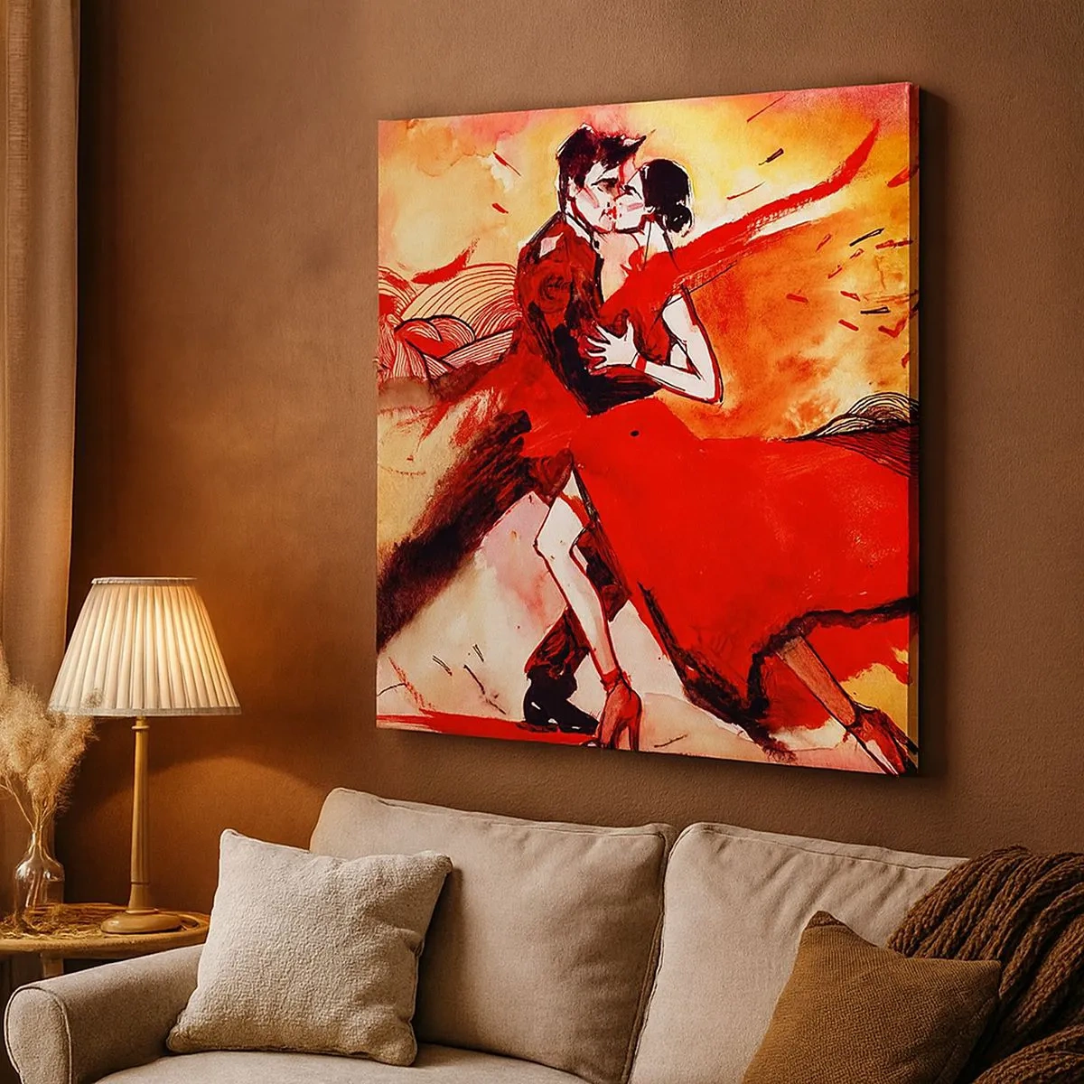 Lærredstryk - Billede på lærred - Lilla rytme af lidenskab - 30x30 cm