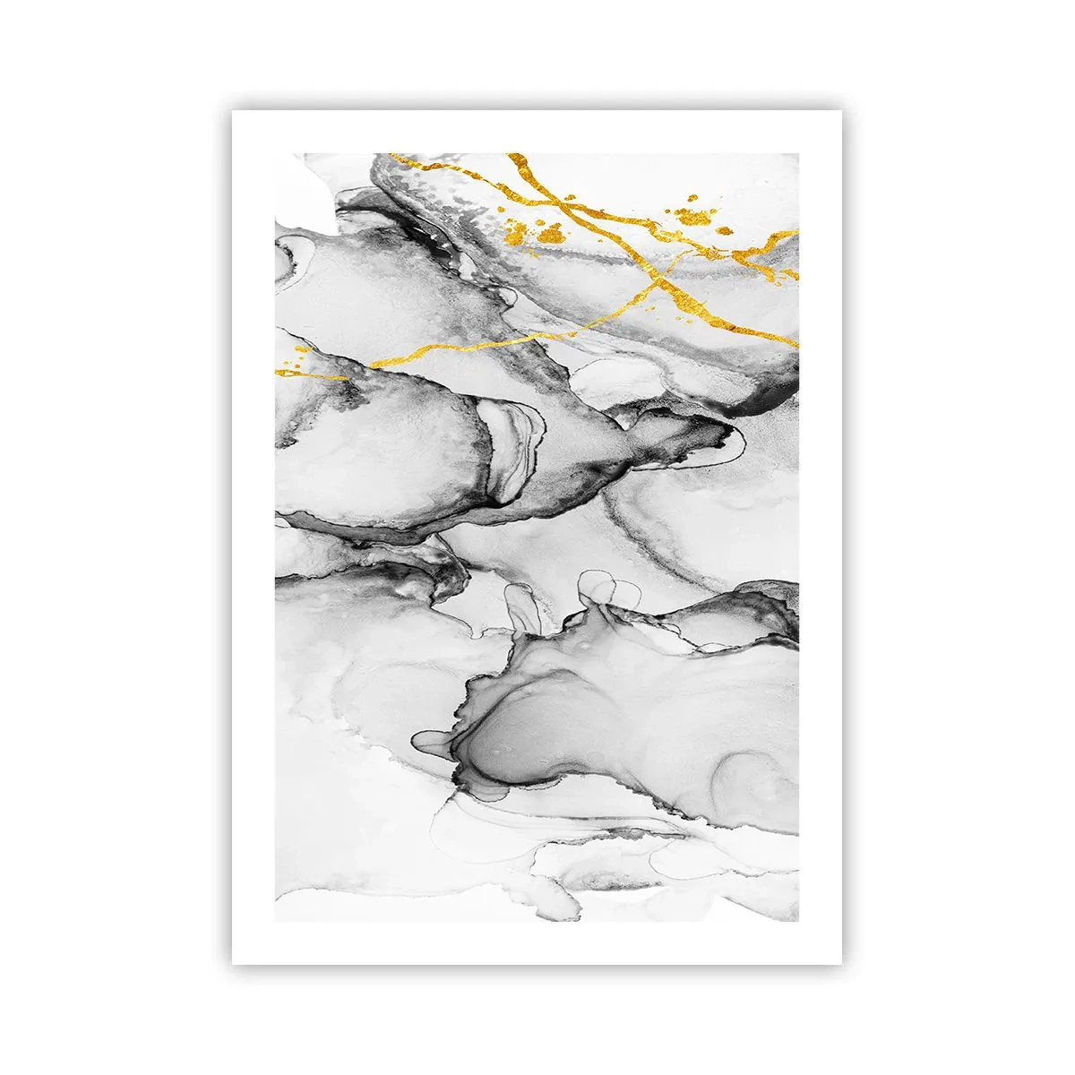 Plakat - Sammensætning med guldmotiv - 50x70 cm