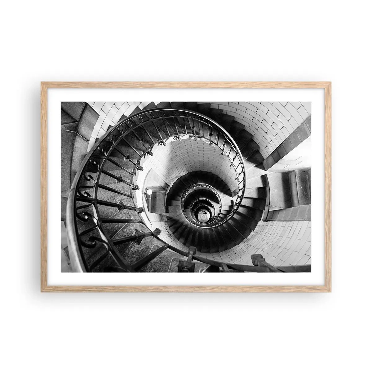 Plakat i ramme af lyst egetræ - Højt og højere - 70x50 cm