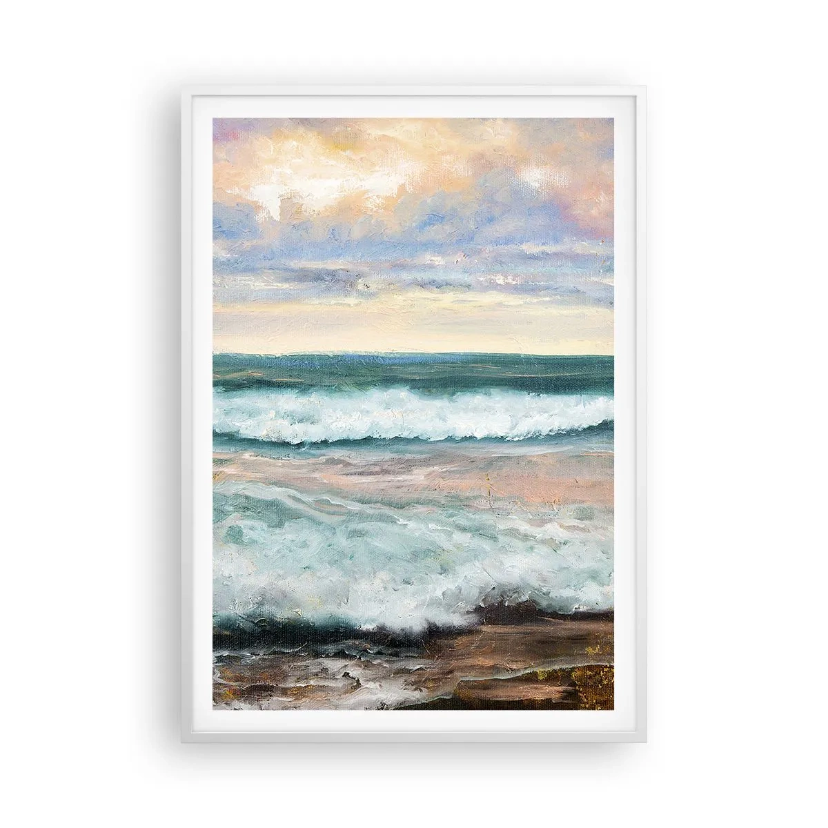 Plakat i hvid ramme - Her vil du glatte din sjæl - 70x100 cm