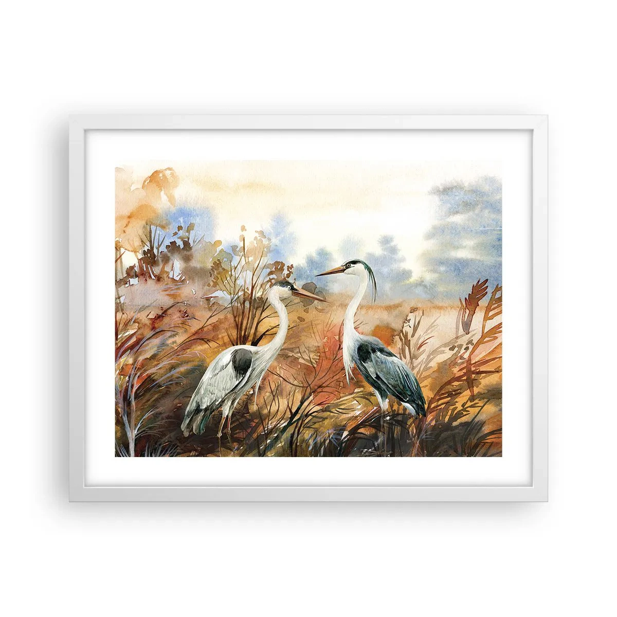 Plakat i hvid ramme - Hvor skal vi hen om efteråret? - 50x40 cm