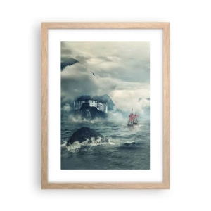 Plakat i ramme af lyst egetræ - På magiske vande - 30x40 cm