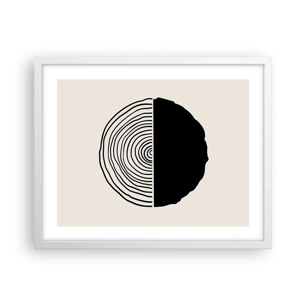 Plakat i hvid ramme - Halvt og halvt - 50x40 cm