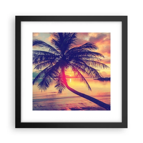 Plakat i sort ramme - En aften under palmerne - 30x30 cm