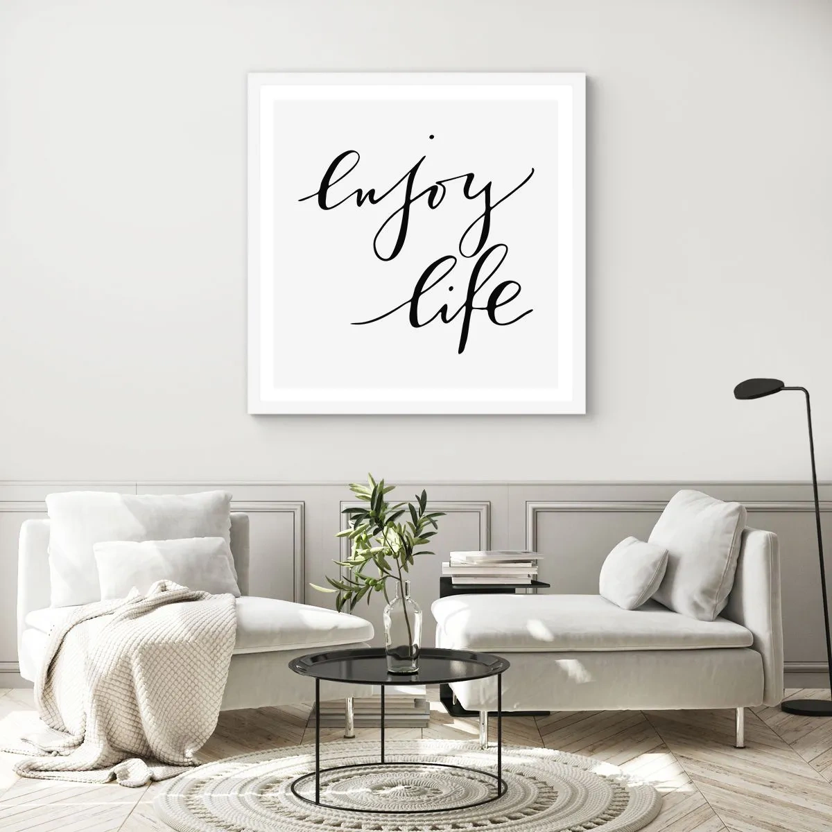 Plakat i hvid ramme - Intet at tilføje… - 40x40 cm