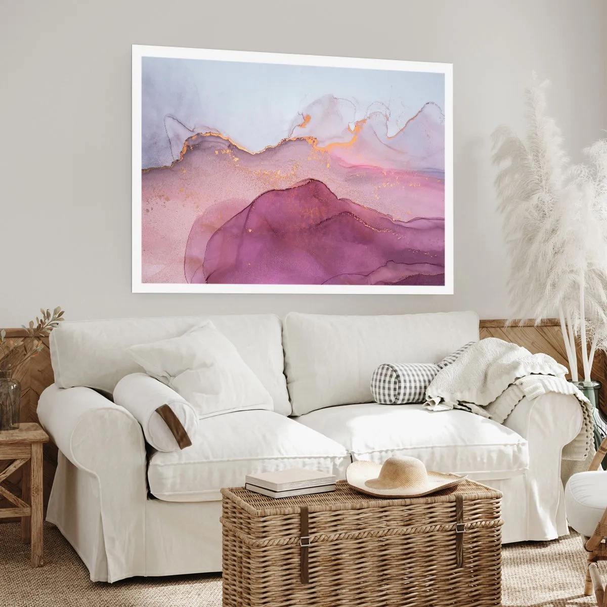 Plakat - Lilla og violette bølger - 50x40 cm