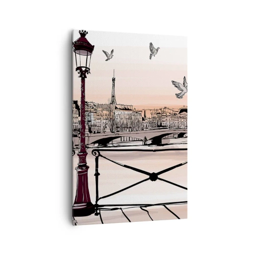 Lærredstryk - Billede på lærred - Over Paris' hustage - 80x120 cm