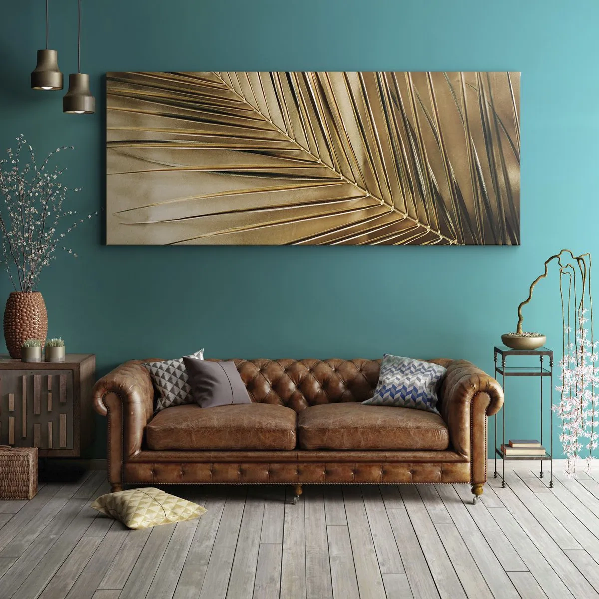 Lærredstryk - Billede på lærred - Naturlig kolonnade - 100x40 cm