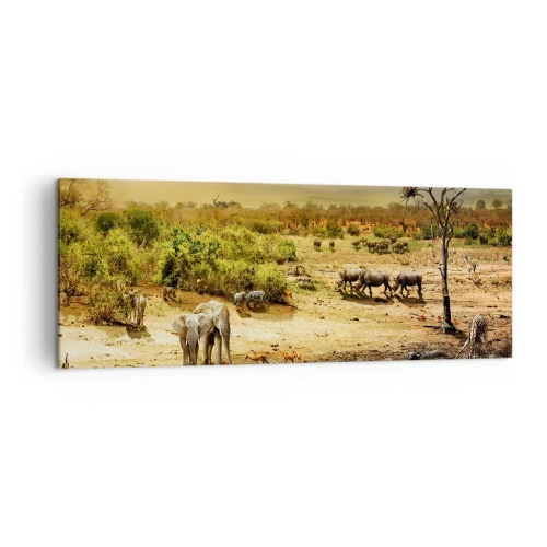 Lærredstryk - Billede på lærred - "Og ud af Eden flød en flod...". - 140x50 cm