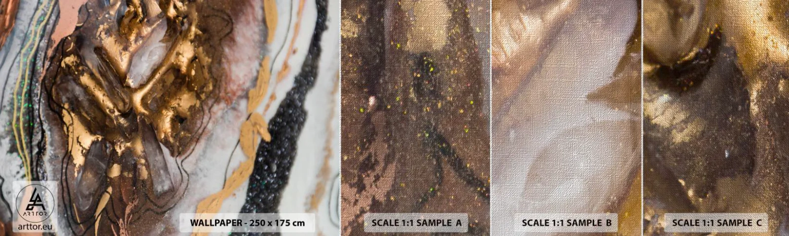 Prøve Fototapet Premium Canvas - Jord element - Abstraktion, Grafik, Stykke - 100x30 cm