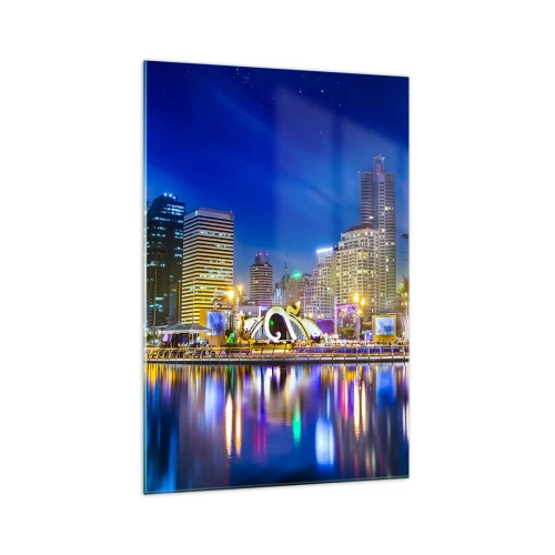 Billede på glas - Regnbuenat i metropolen - 70x100 cm