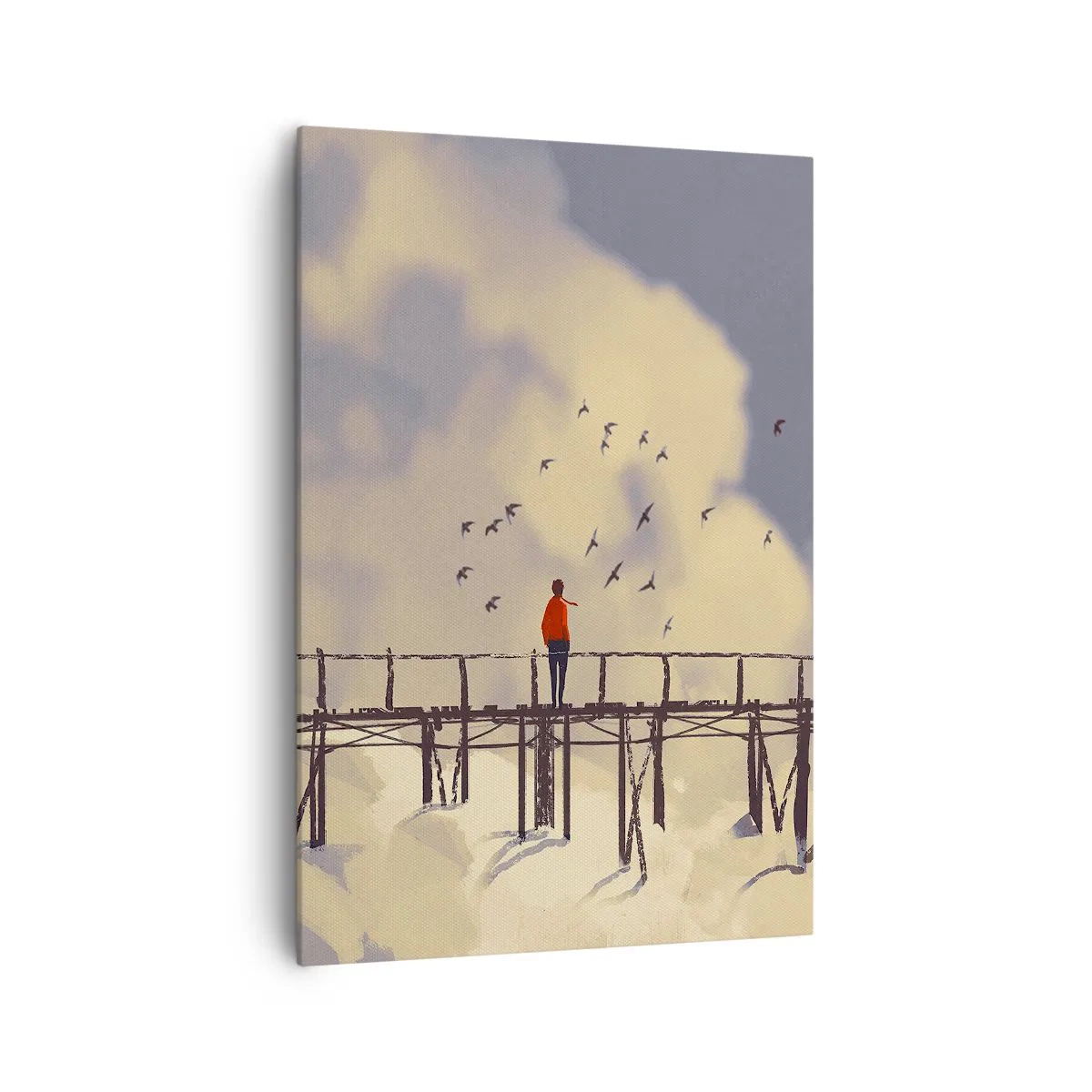 Lærredstryk - Billede på lærred - Blå længsel - 70x100 cm