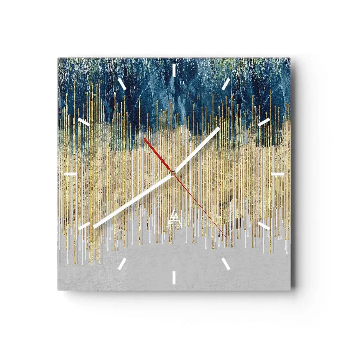 Vægur, Uret - Forgyldt grænse - 40x40 cm
