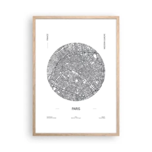 Plakat i ramme af lyst egetræ - Paris' anatomi - 50x70 cm