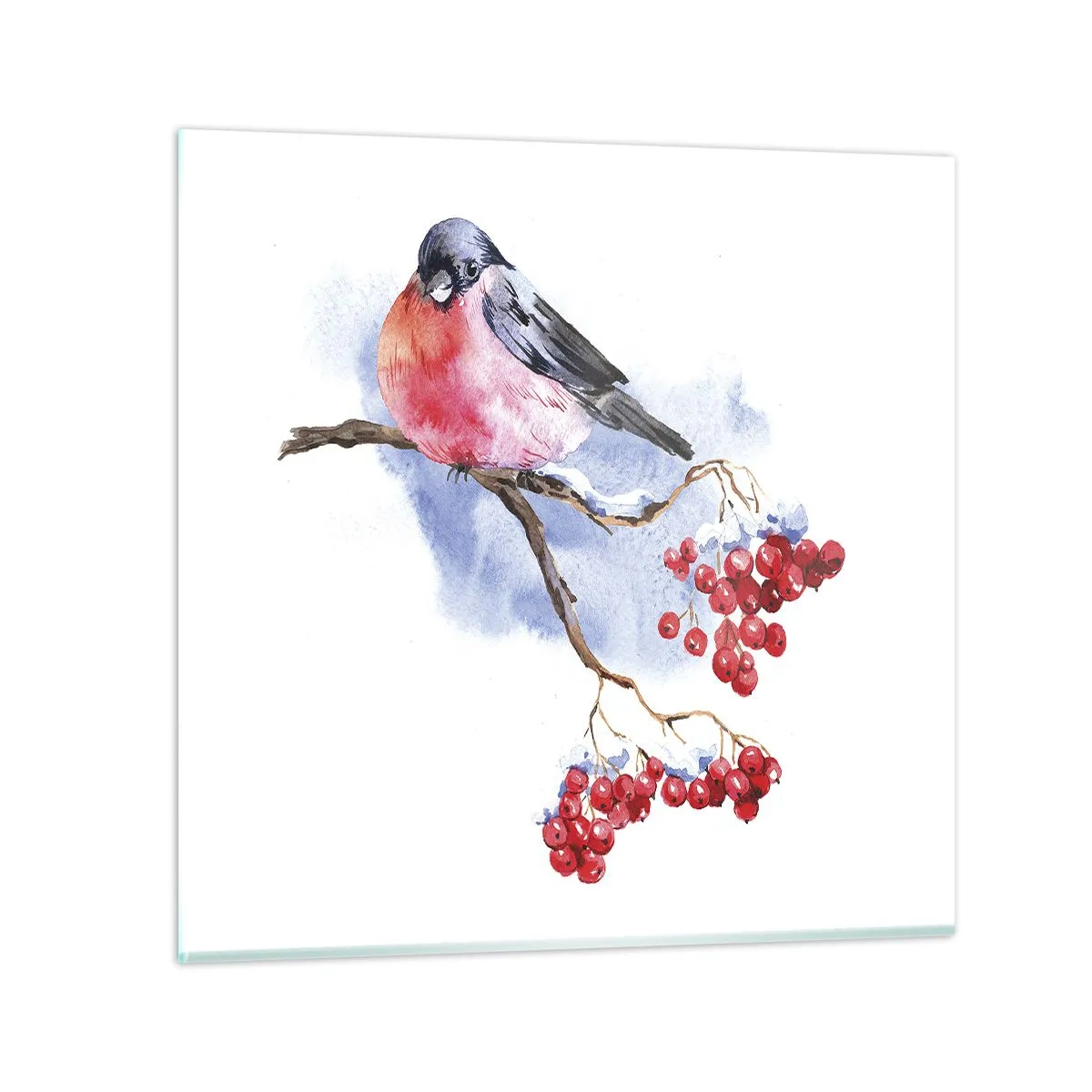 Billede på glas - Vinter i farver - 40x40 cm