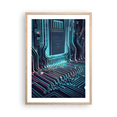 Plakat i ramme af lyst egetræ - Jeg tror... - 50x70 cm