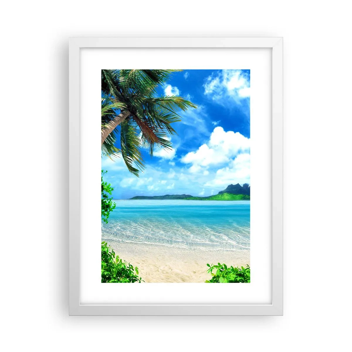 Plakat i hvid ramme - Azur i troperne - 30x40 cm