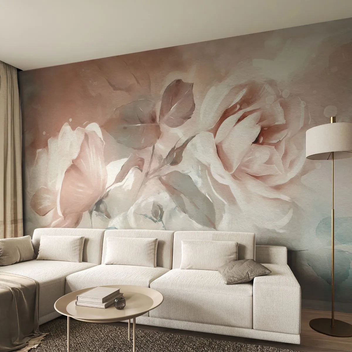 Fototapet Premium Canvas - Den romantiske ånd - Blomster, Romantisk, Roser - 250x175 cm