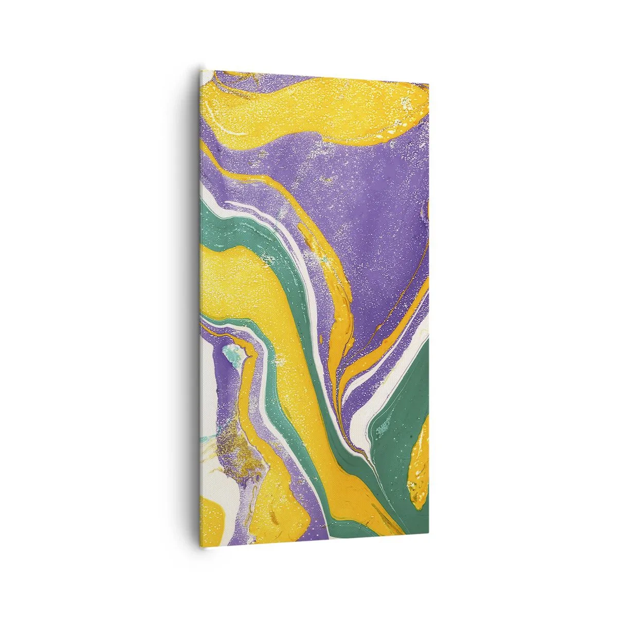 Lærredstryk - Billede på lærred - Bølger af farver - 65x120 cm