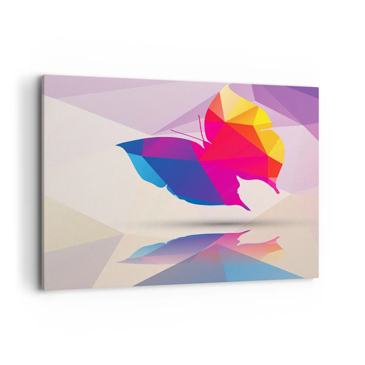 Lærredstryk - Billede på lærred - Sommerfugl regnbue - 100x70 cm