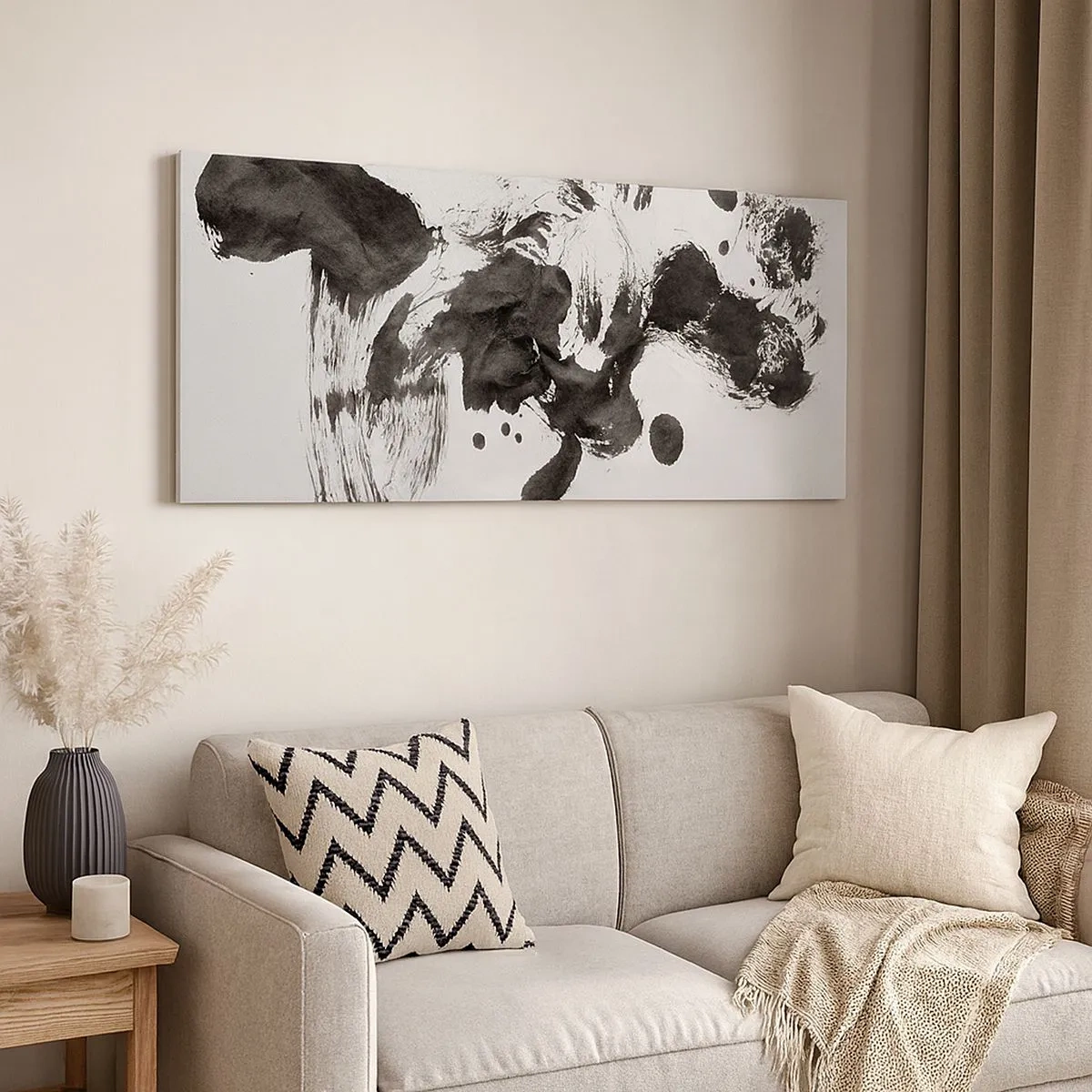 Lærredstryk - Billede på lærred - En metode i galskaben? - 100x40 cm