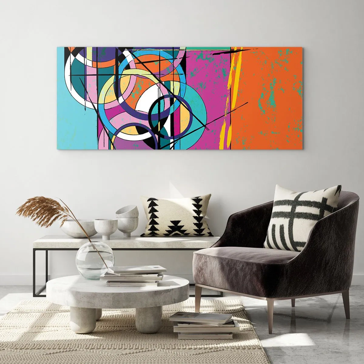 Billede på glas - Hjul for hjul - 100x40 cm
