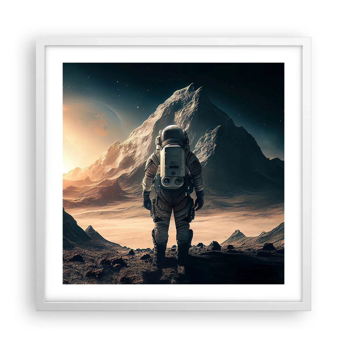 Plakat i hvid ramme - En ny udfordring - 50x50 cm