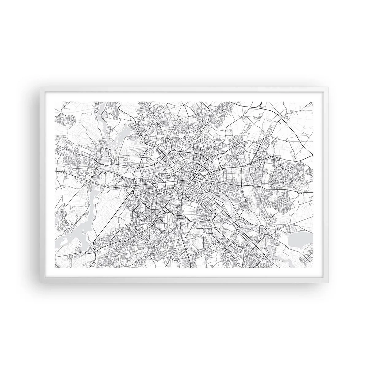 Plakat i hvid ramme - Berlins blomst - 91x61 cm