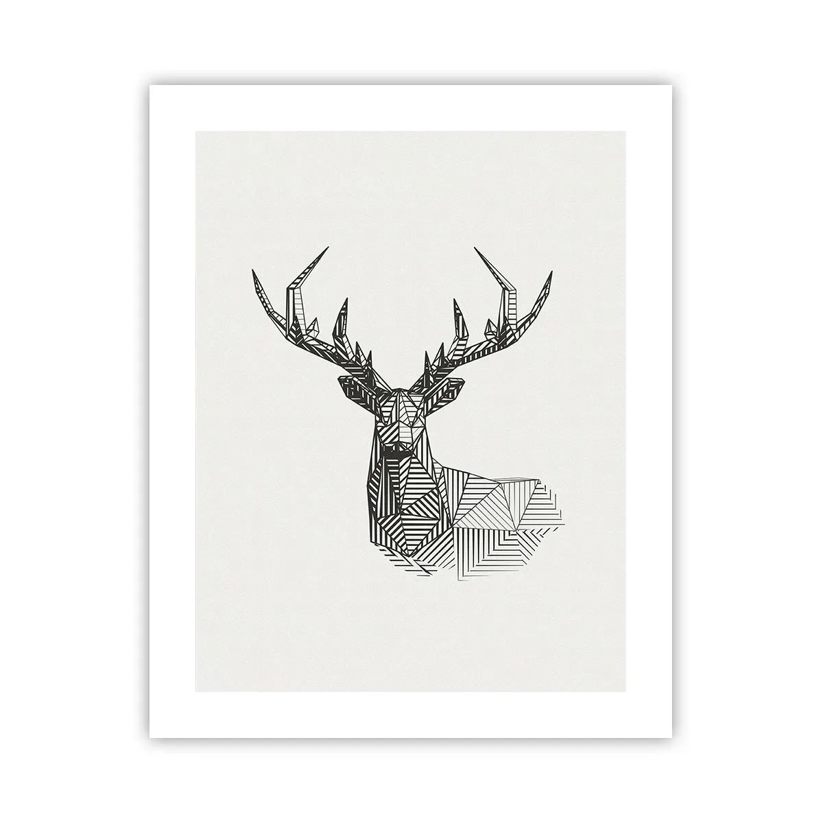 Plakat - Hjorte i kubistisk stil - 40x50 cm