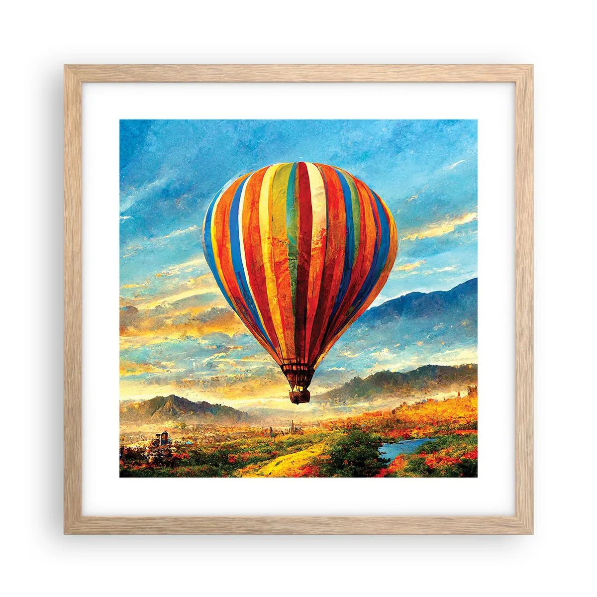 Plakat i ramme af lyst egetræ - I stilhed kan du se mere - 40x40 cm