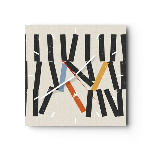 Vægur, Uret - Dominoer - komposition - 30x30 cm