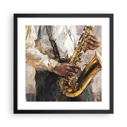 Plakat i sort ramme - Tid til at gå solo - 40x40 cm
