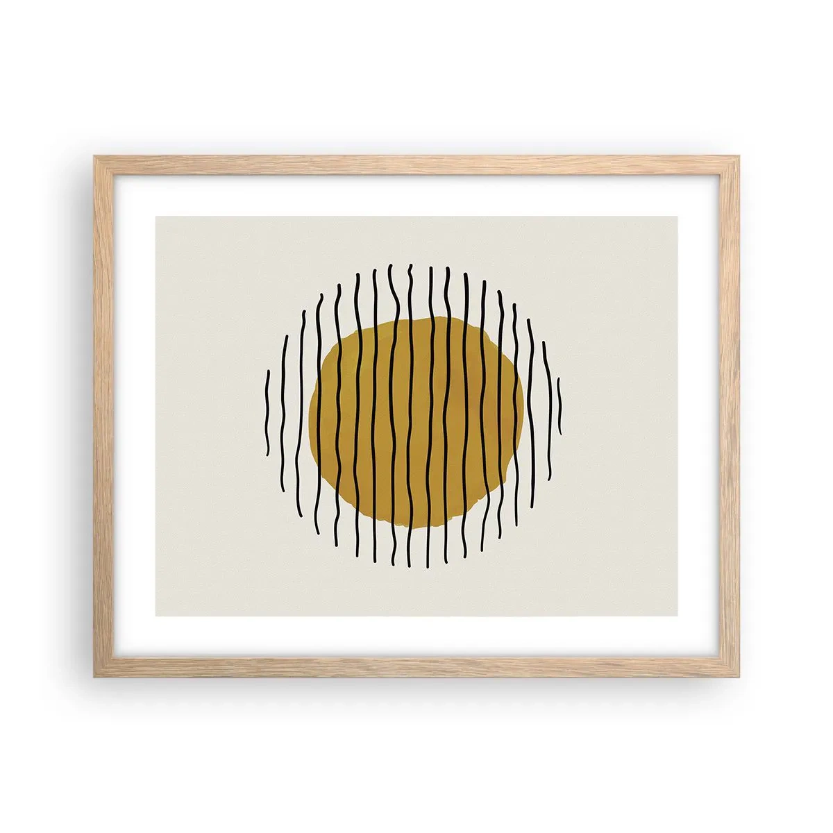 Plakat i ramme af lyst egetræ - Abstraktion, der skælver af varme - 50x40 cm