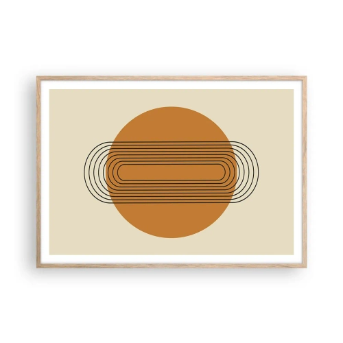 Plakat i ramme af lyst egetræ - Den perfekte plan - 100x70 cm
