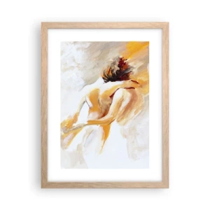 Plakat i ramme af lyst egetræ - I himlen af nærhed - 30x40 cm