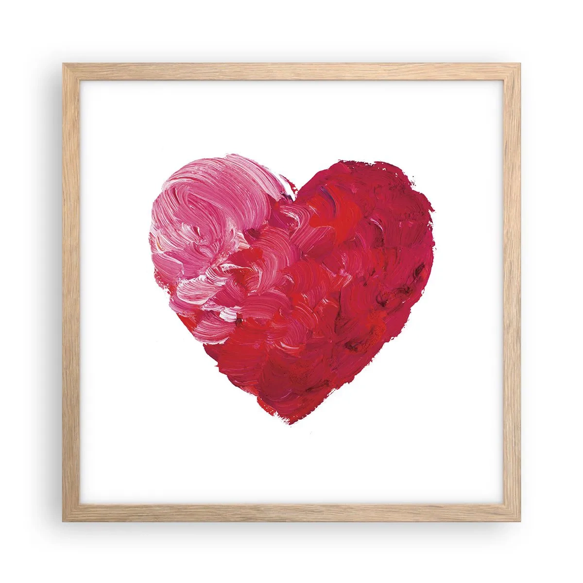 Plakat i ramme af lyst egetræ - All you need is love - 40x40 cm
