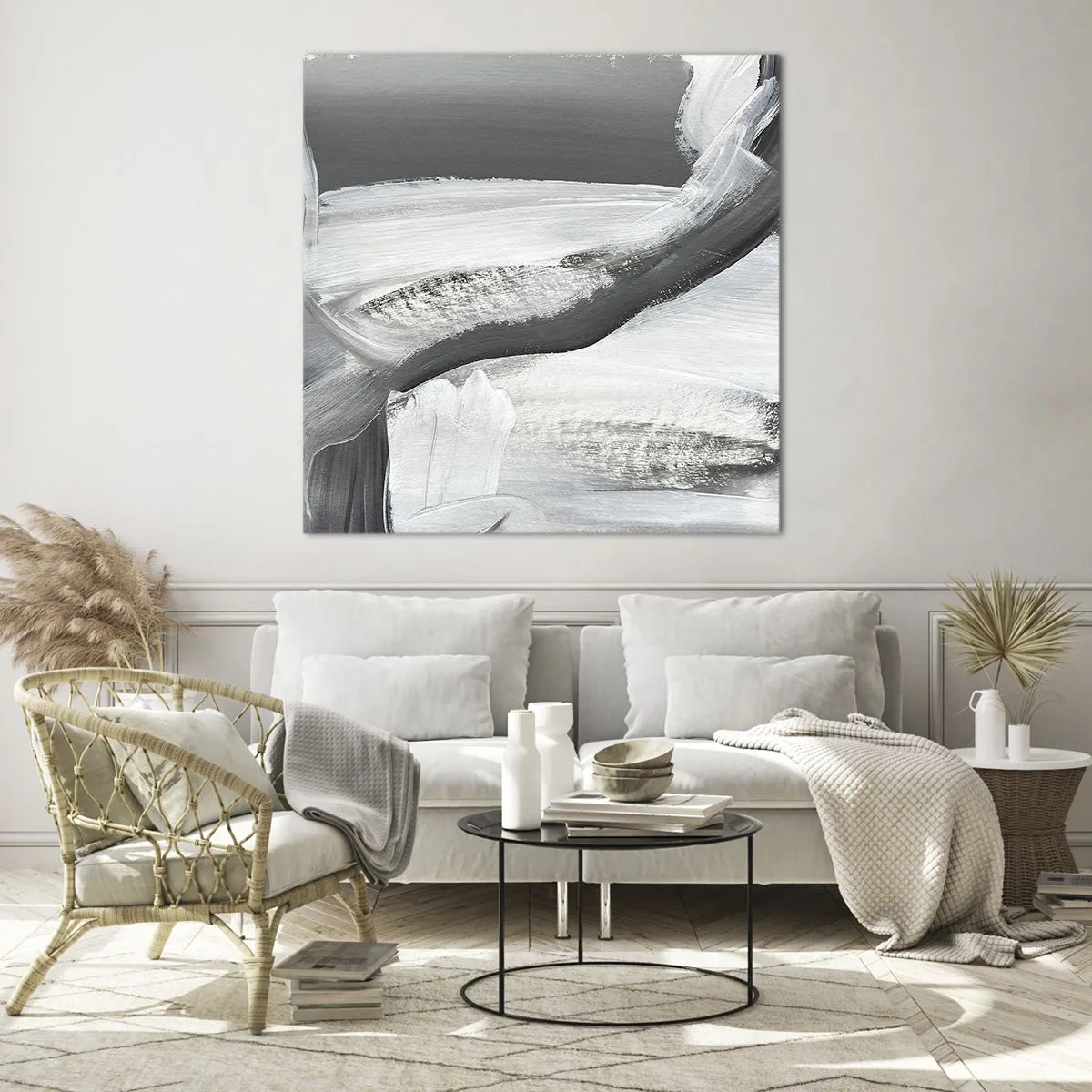 Billede på glas - Med beslutsom bevægelse - 60x60 cm