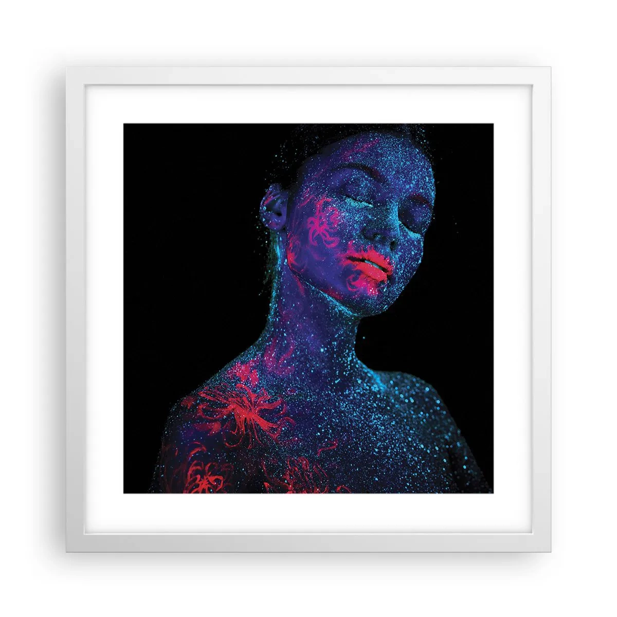 Plakat i hvid ramme - I stjernestøv - 40x40 cm