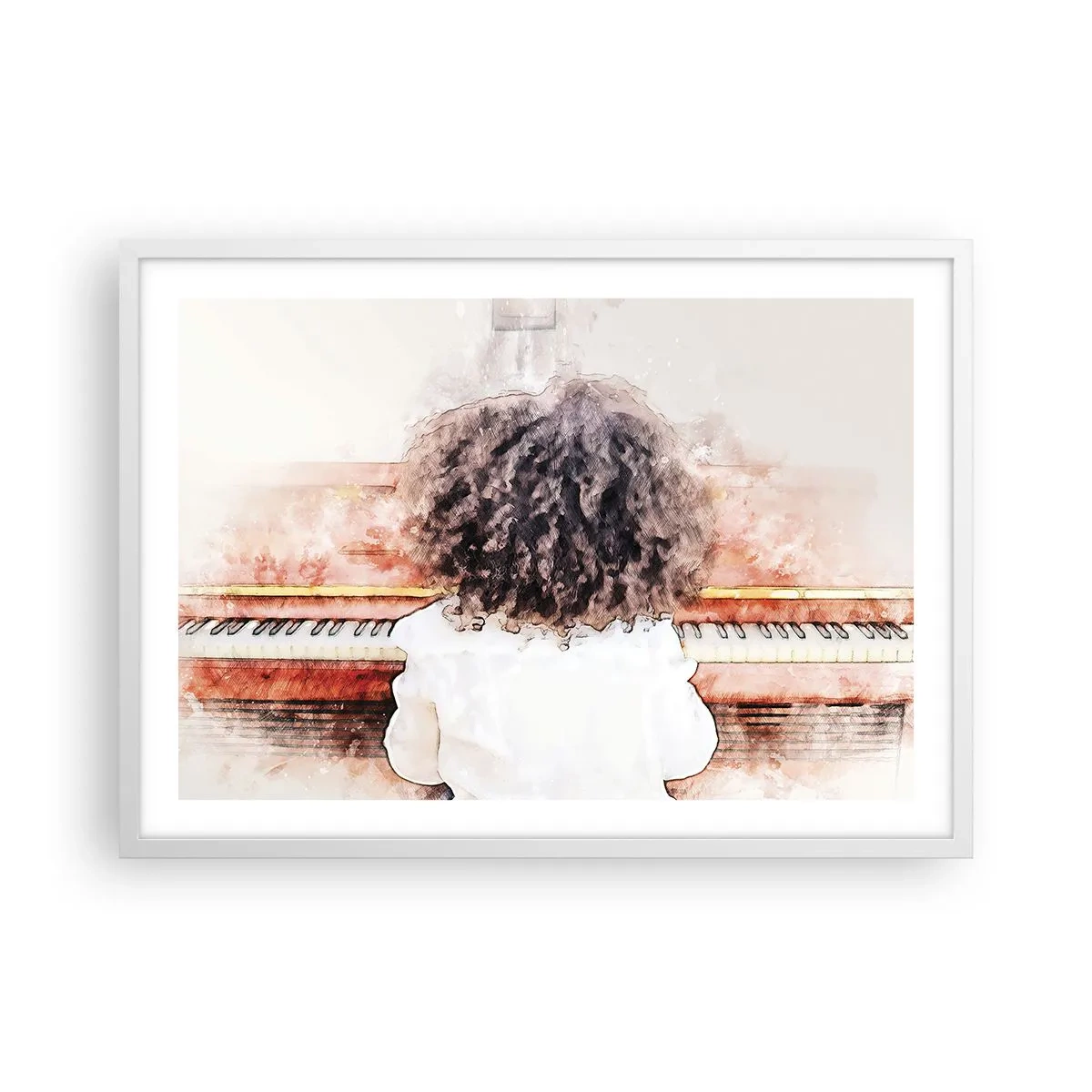 Plakat i hvid ramme - i et ny verden - 70x50 cm