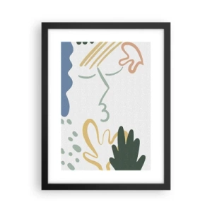 Plakat i sort ramme - Et kys af blomster - 30x40 cm