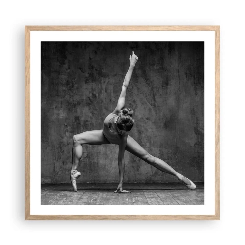 Plakat i ramme af lyst egetræ - Idealet om balance - 60x60 cm