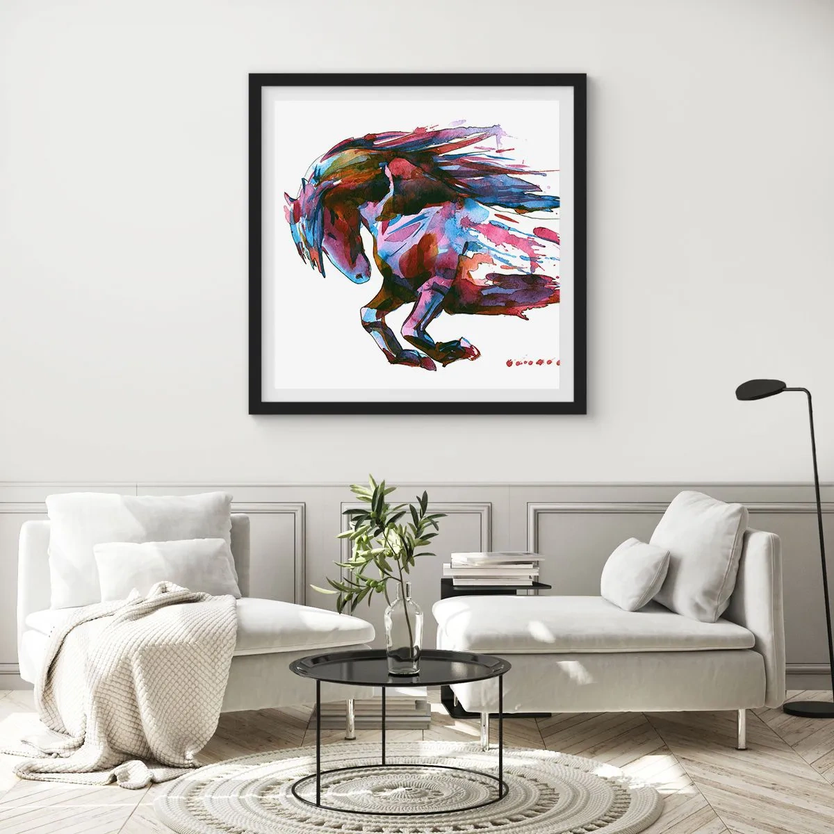 Plakat i sort ramme - I henrykkelse - 40x40 cm