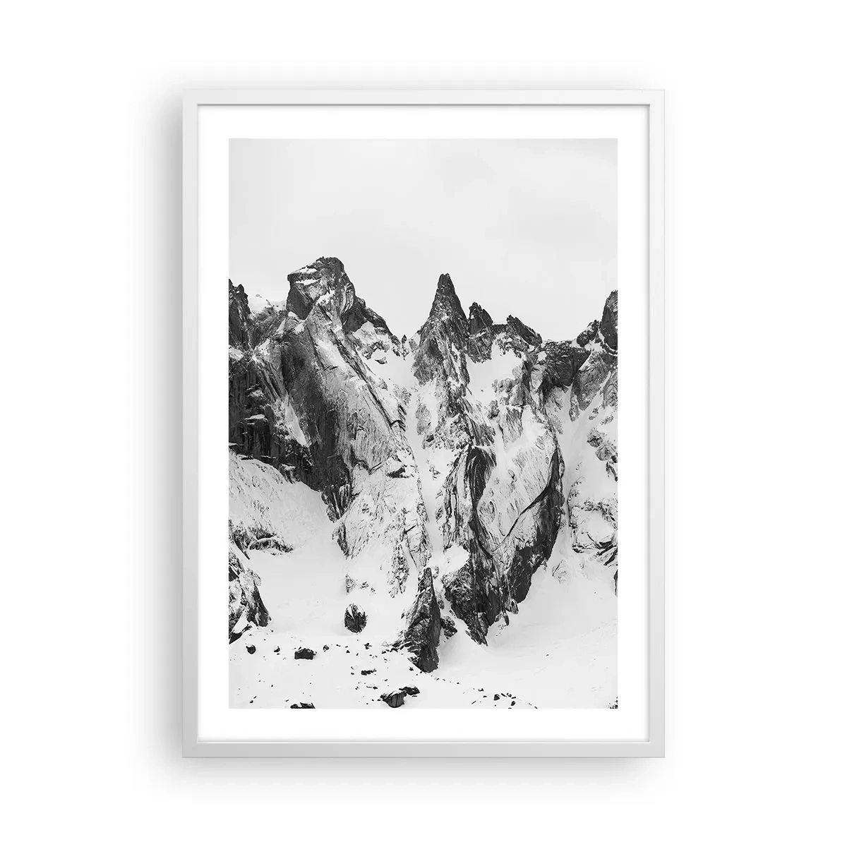 Plakat i hvid ramme - Granit truende højderyg - 50x70 cm